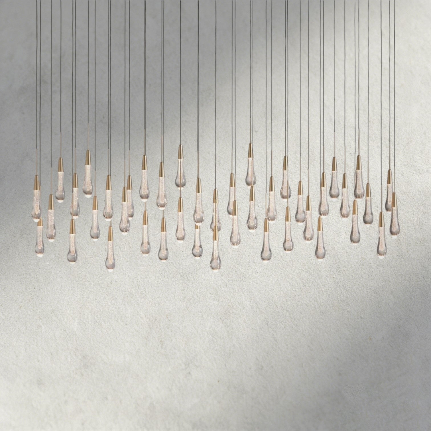 70" / Brass Soltaire Linear Chandelier 37", 50", 60", 70"