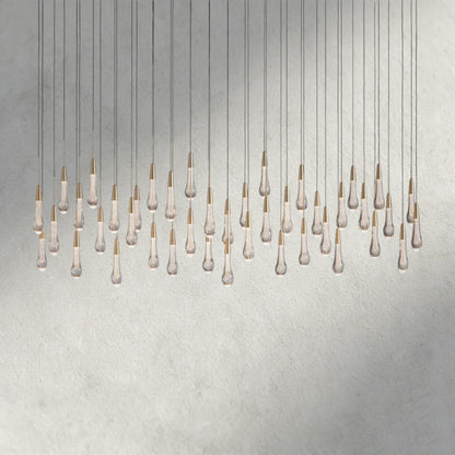 70" / Brass Soltaire Linear Chandelier 37", 50", 60", 70"