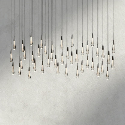 70" / Bronze Soltaire Linear Chandelier 37", 50", 60", 70"