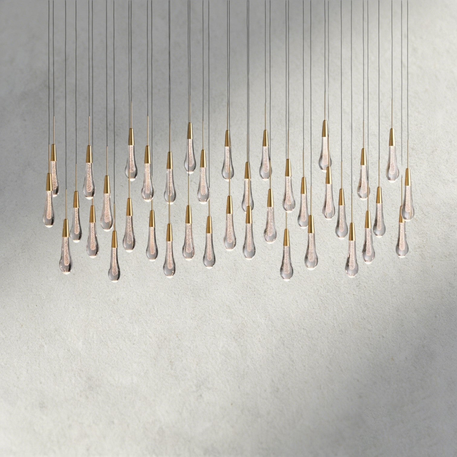 60" / Brass Soltaire Linear Chandelier 37", 50", 60", 70"