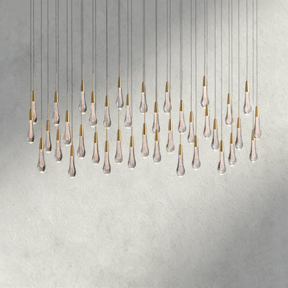 60" / Brass Soltaire Linear Chandelier 37", 50", 60", 70"