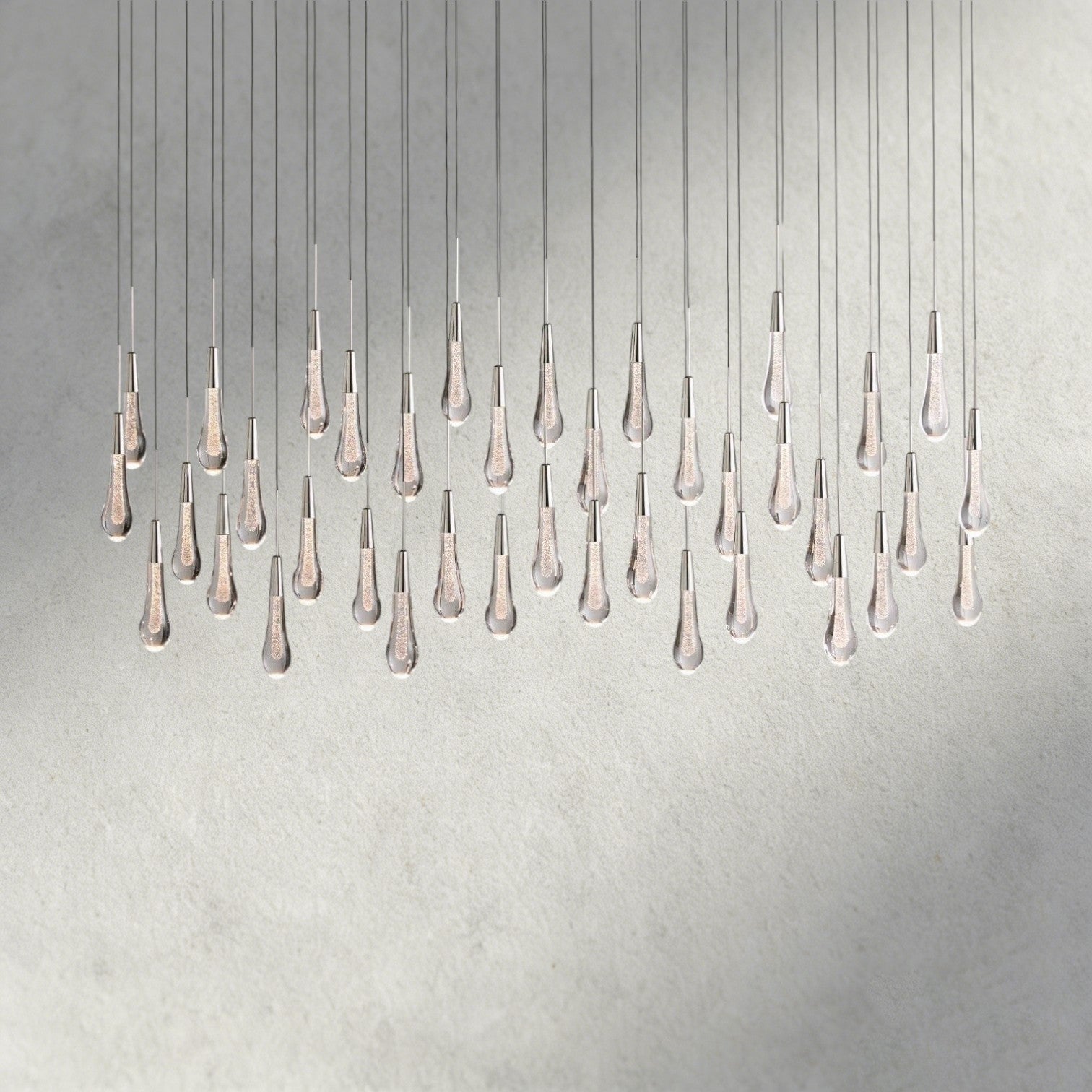 60" / Nickle Soltaire Linear Chandelier 37", 50", 60", 70"