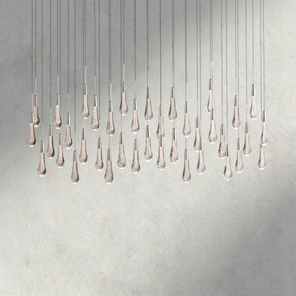 60" / Nickle Soltaire Linear Chandelier 37", 50", 60", 70"