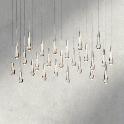 50" / Nickle Soltaire Linear Chandelier 37", 50", 60", 70"