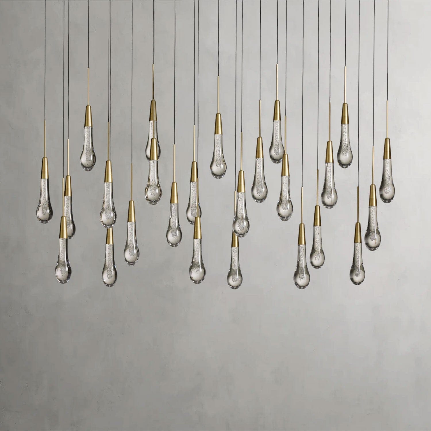 50" / Brass Soltaire Linear Chandelier 37", 50", 60", 70"