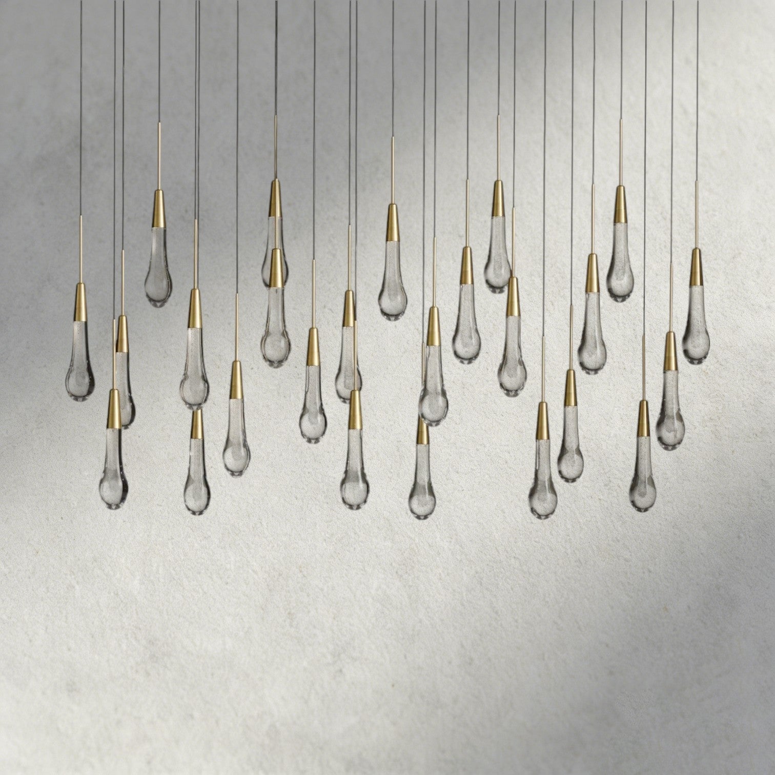 50" / Brass Soltaire Linear Chandelier 37", 50", 60", 70"