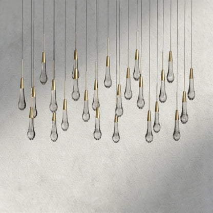 50" / Brass Soltaire Linear Chandelier 37", 50", 60", 70"