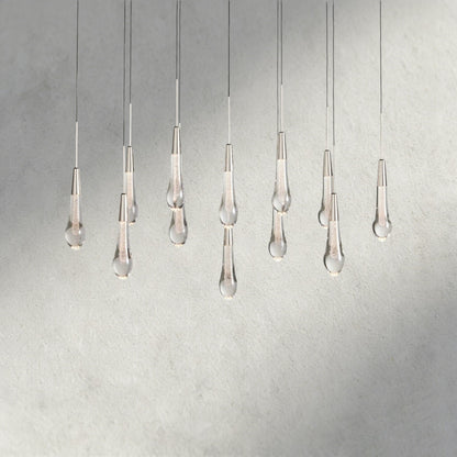 37" / Nickle Soltaire Linear Chandelier 37", 50", 60", 70"