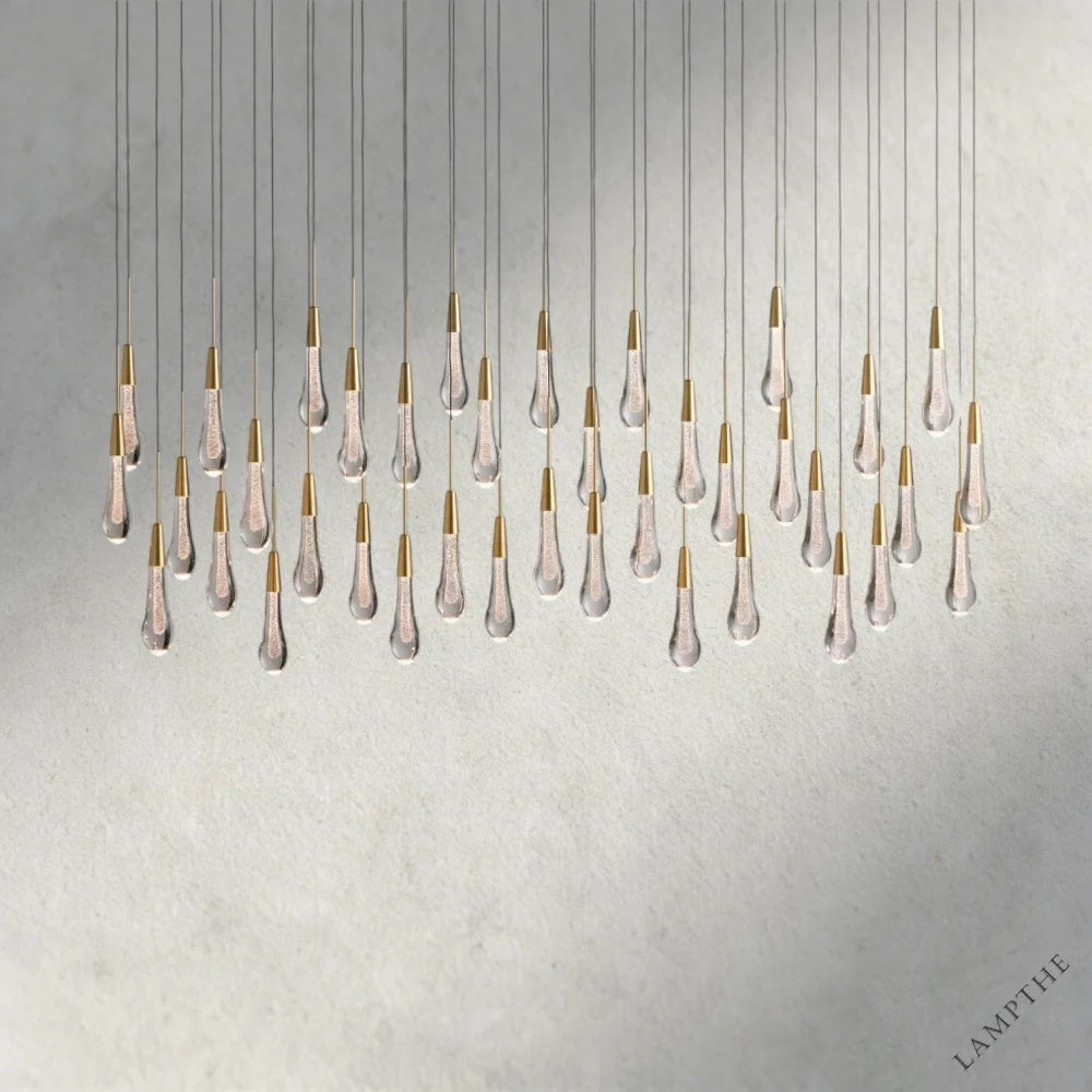 60" / Brass Soltaire Linear Chandelier 37", 50", 60", 70"