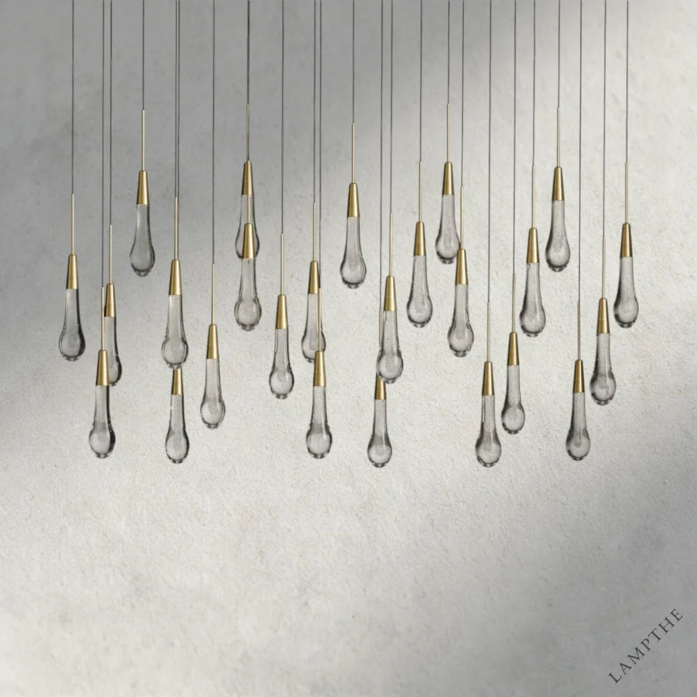 50" / Brass Soltaire Linear Chandelier 37", 50", 60", 70"