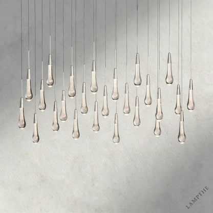 50" / Nickle Soltaire Linear Chandelier 37", 50", 60", 70"