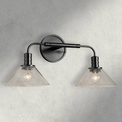 Bronze / Clear Theron Double Sconce