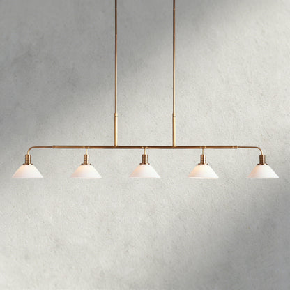 Brass / 60" / Milk Theron Linear Chandelier 50", 60"
