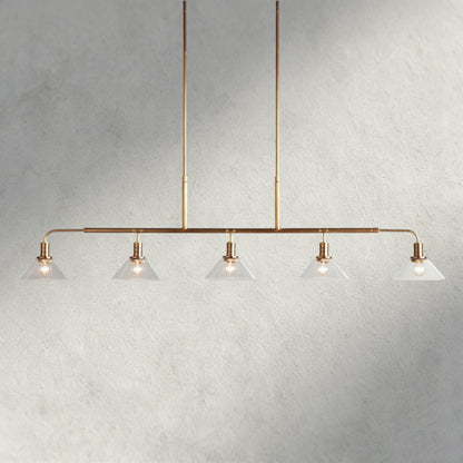 Brass / 60" / Clear Theron Linear Chandelier 50", 60"