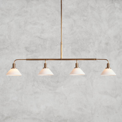 Brass / 50" / Milk Theron Linear Chandelier 50", 60"