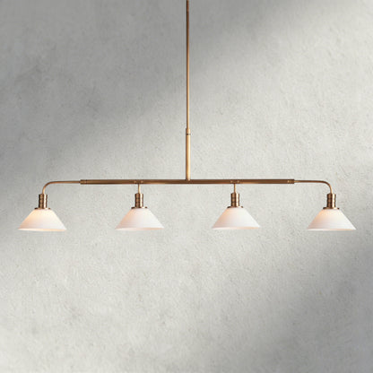 Brass / 50" / Milk Theron Linear Chandelier 50", 60"