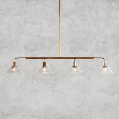 Brass / 50" / Clear Theron Linear Chandelier 50", 60"