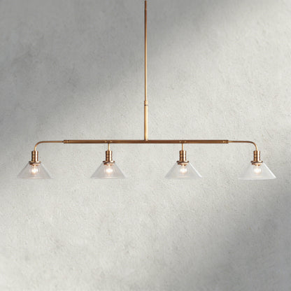 Brass / 50" / Clear Theron Linear Chandelier 50", 60"