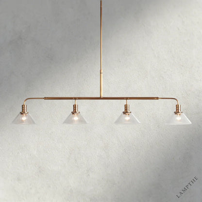 Brass / 50" / Clear Theron Linear Chandelier 50", 60"