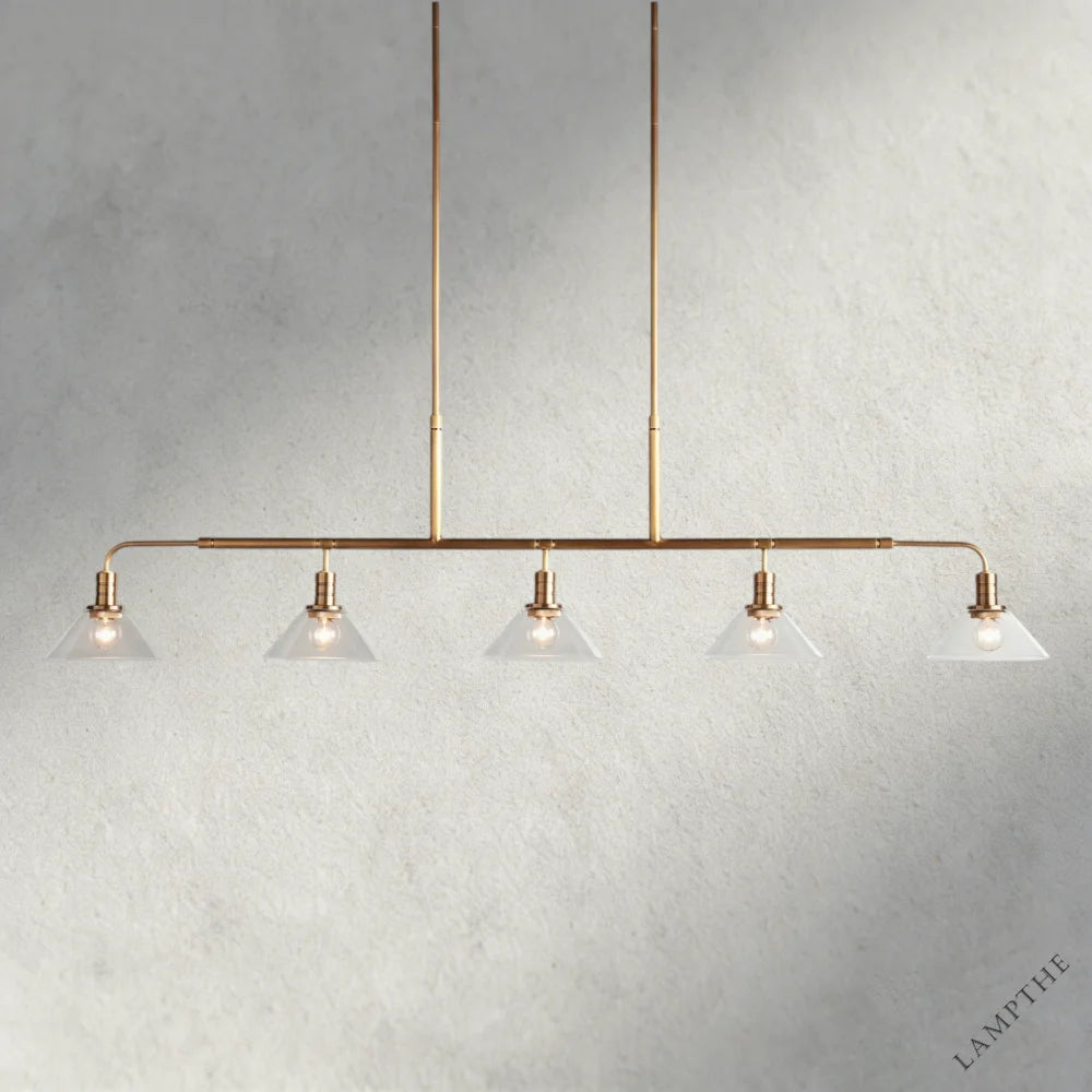 Brass / 60" / Clear Theron Linear Chandelier 50", 60"