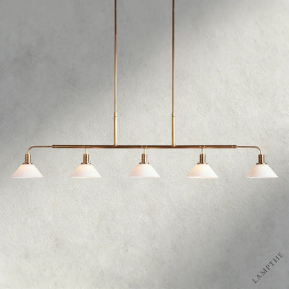 Brass / 60" / Milk Theron Linear Chandelier 50", 60"