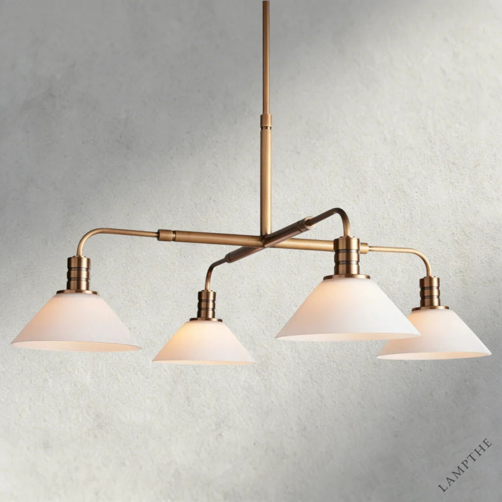 Brass / Milk Theron Round Chandelier