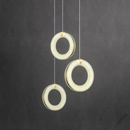 Alabaster Lorry Toroid Staircase Chandelier