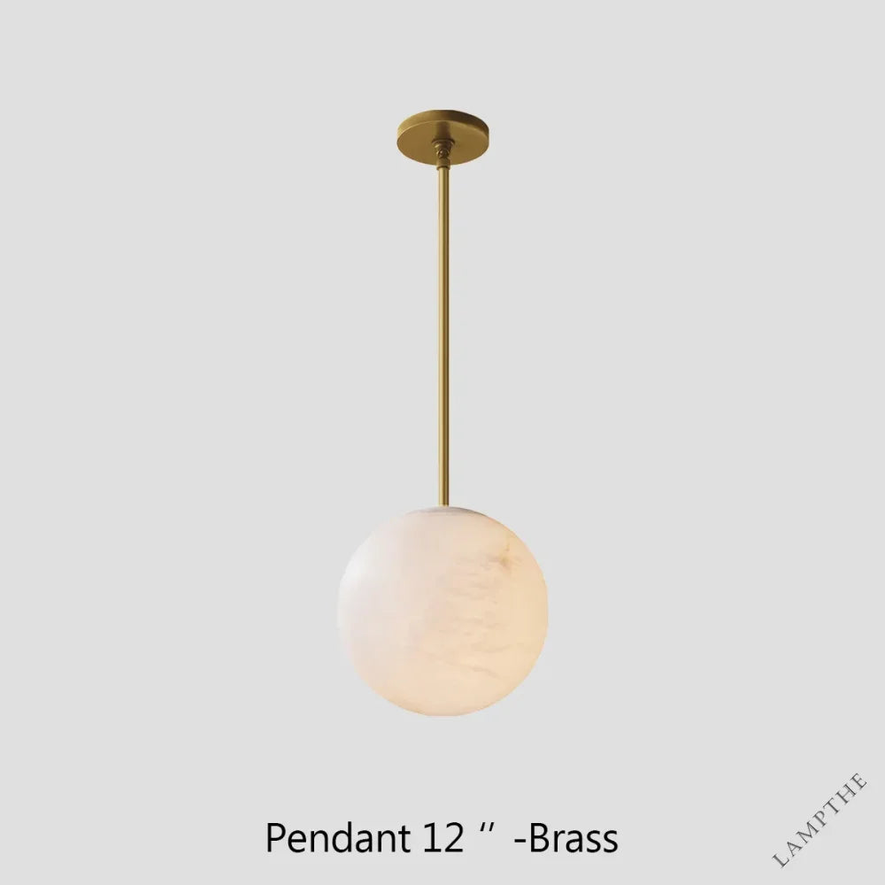 Theseus Alabaster Modern Ball Pendant Light