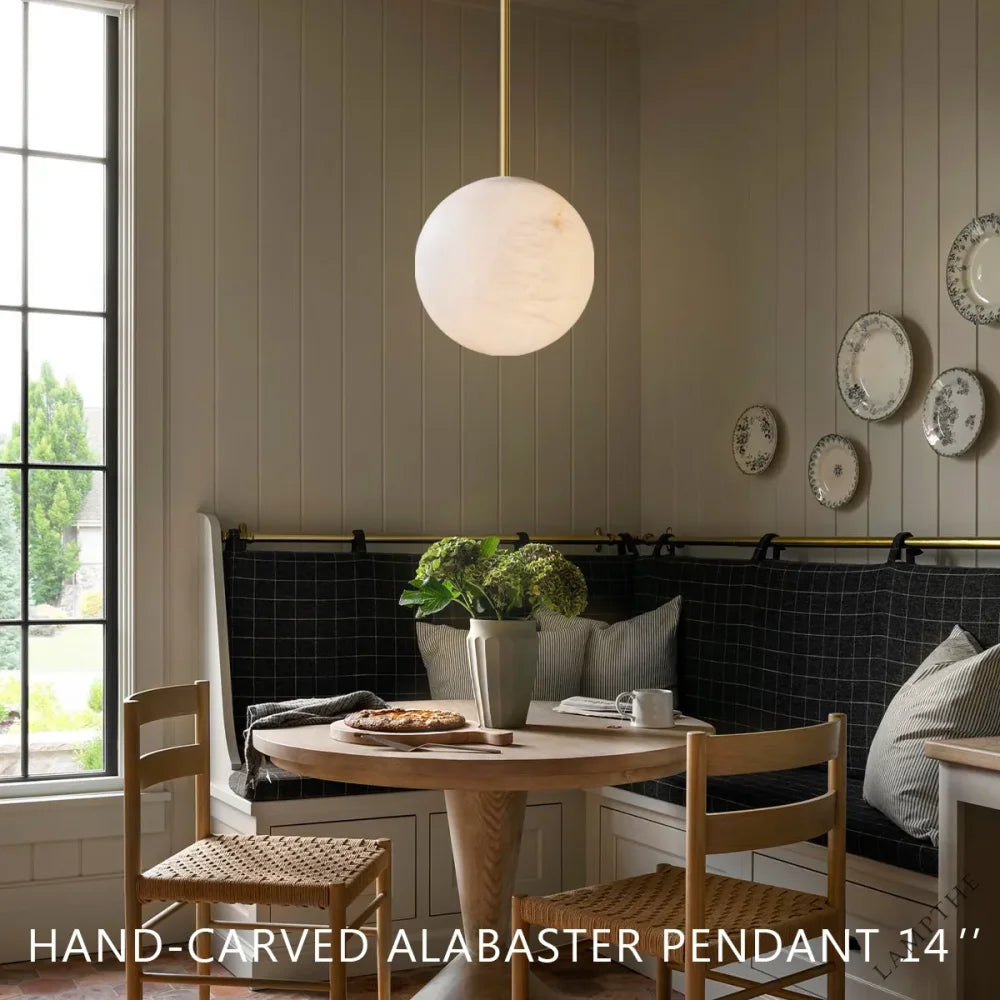 Theseus Alabaster Modern Ball Pendant Light