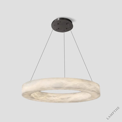 Theseus Alabaster Round Living Room Chandelier