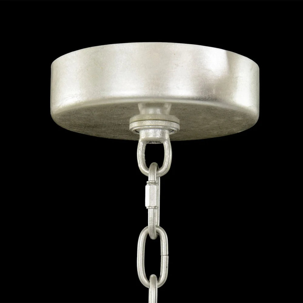 Tulip Glass Silver Leaf Vertical Twenty-One Light Chandelier