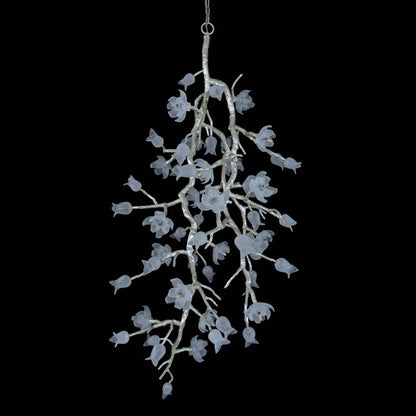 Tulip Glass Silver Leaf Vertical Twenty-One Light Chandelier