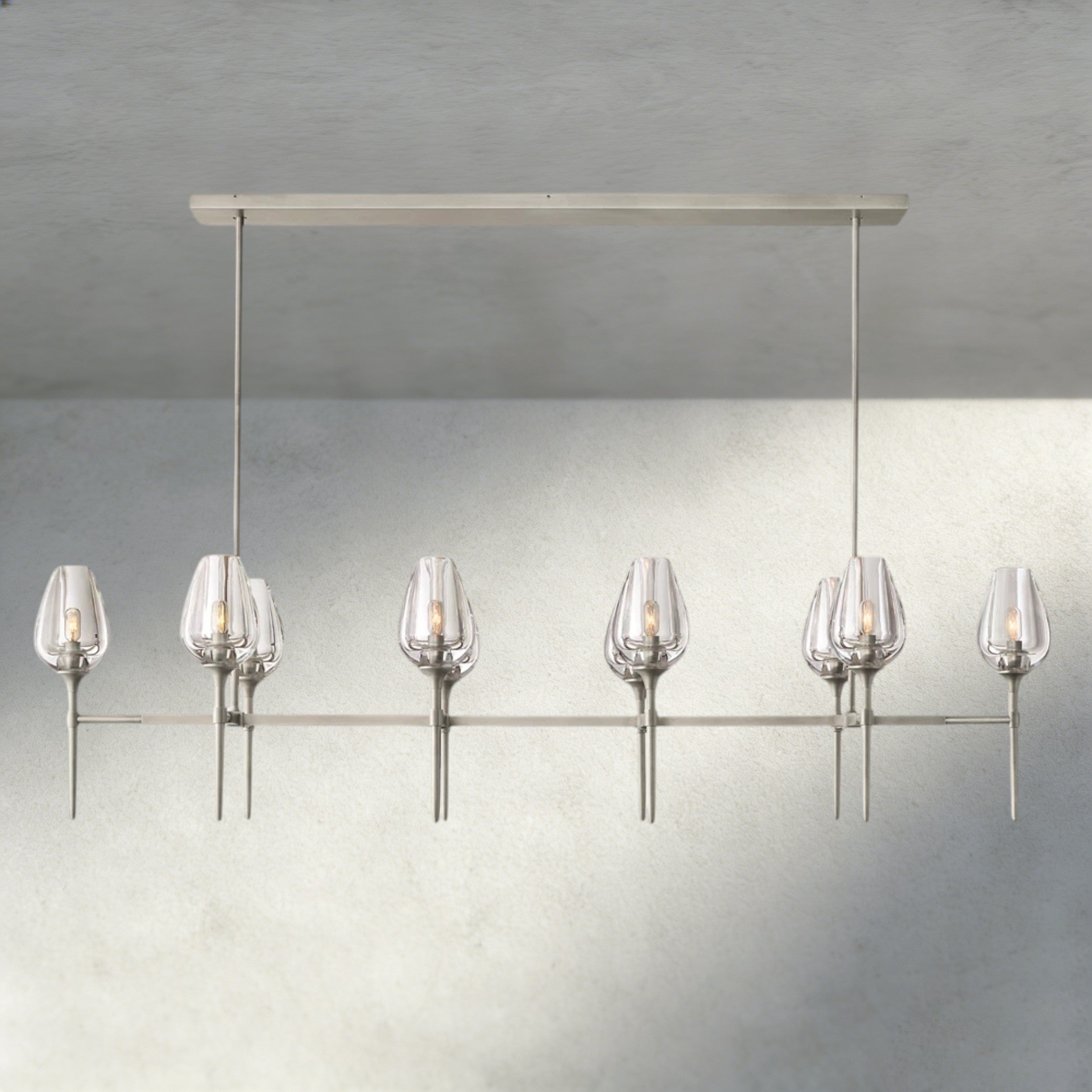 65" / Nickle Tulip Linear Chandelier 52", 65"