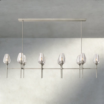 65" / Nickle Tulip Linear Chandelier 52", 65"