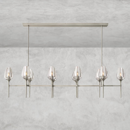 65" / Nickle Tulip Linear Chandelier 52", 65"
