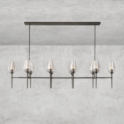 65" / Bronze Tulip Linear Chandelier 52", 65"