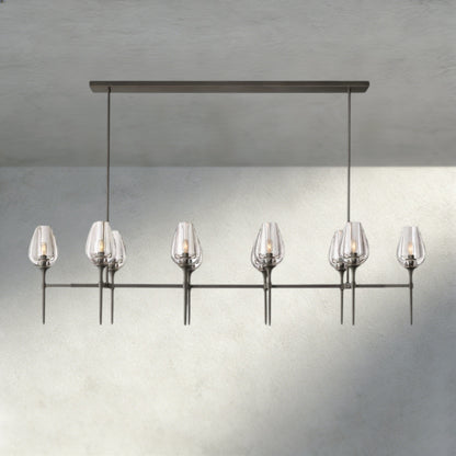 65" / Bronze Tulip Linear Chandelier 52", 65"