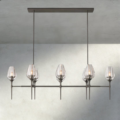 52" / Bronze Tulip Linear Chandelier 52", 65"