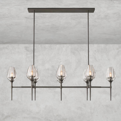 52" / Bronze Tulip Linear Chandelier 52", 65"