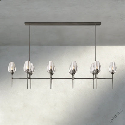 65" / Bronze Tulip Linear Chandelier 52", 65"