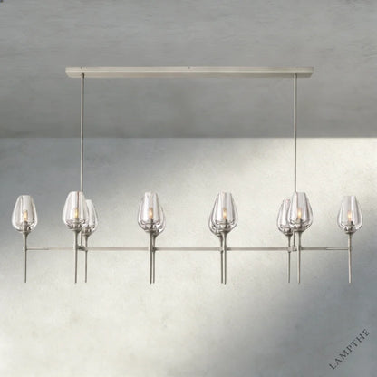 65" / Nickle Tulip Linear Chandelier 52", 65"