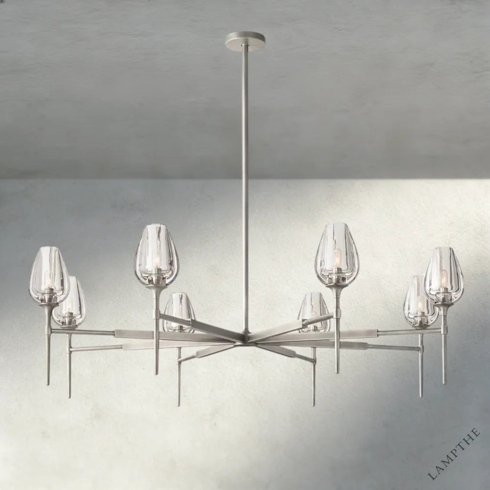 54" / Nickle TULIP ROUND CHANDELIER 27", 42", 54"