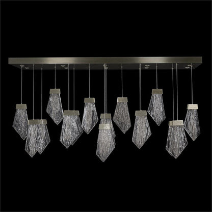 Twenty-Seven-Light Horizontal Chandelier, Nickel