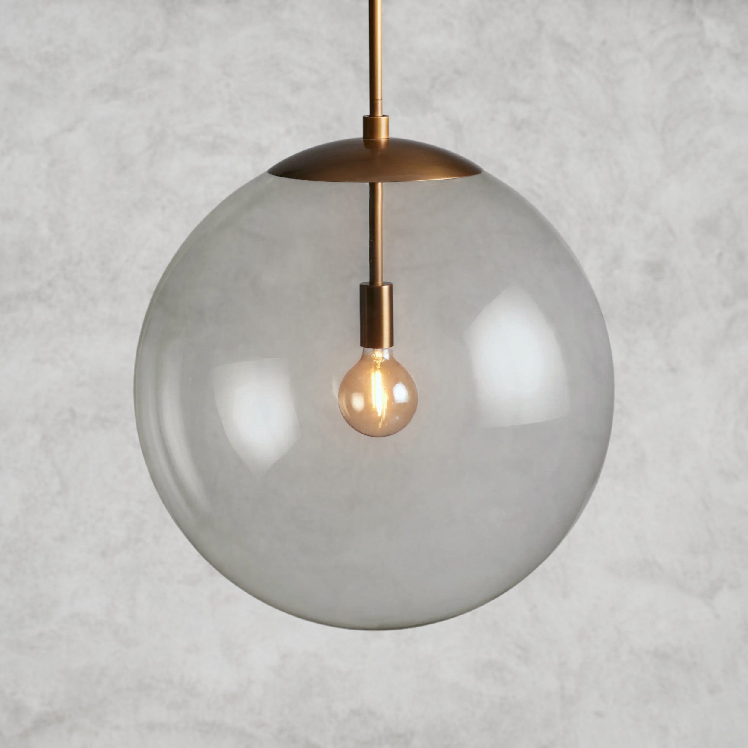 Brass / Clear Wescott XL Globe Pendant with Rod