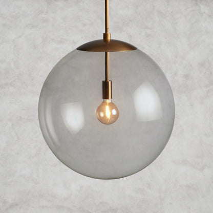 Brass / Clear Wescott XL Globe Pendant with Rod
