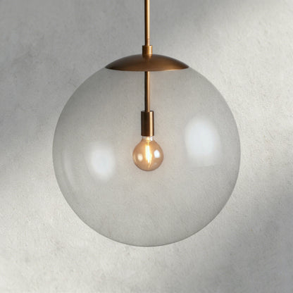Brass / Clear Wescott XL Globe Pendant with Rod