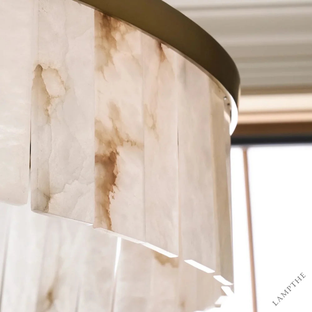 Widham One-Tire Round Alabaster Chandelier