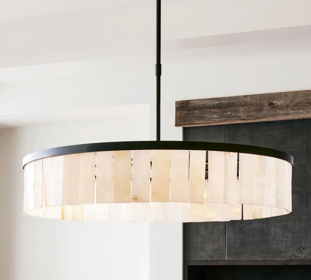Widham One-Tire Round Alabaster Chandelier