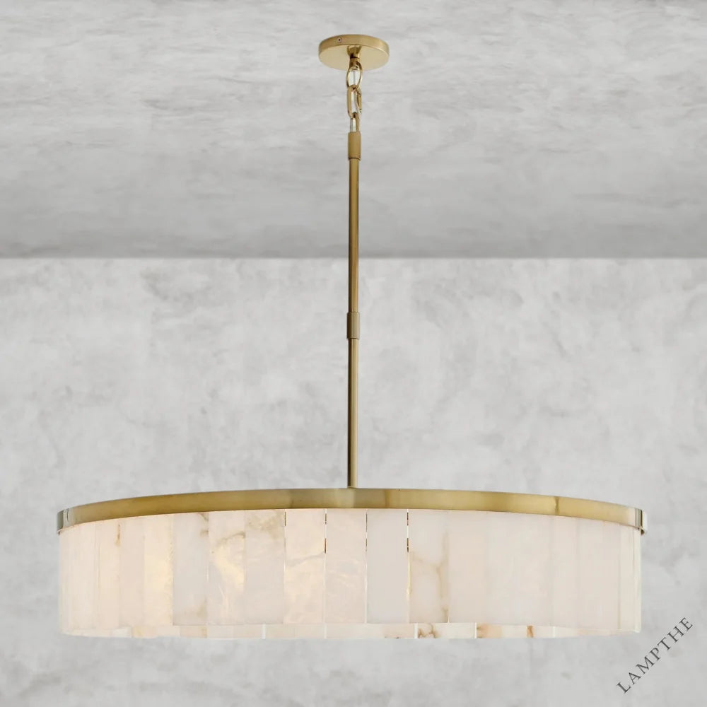 Widham One-Tire Round Alabaster Chandelier