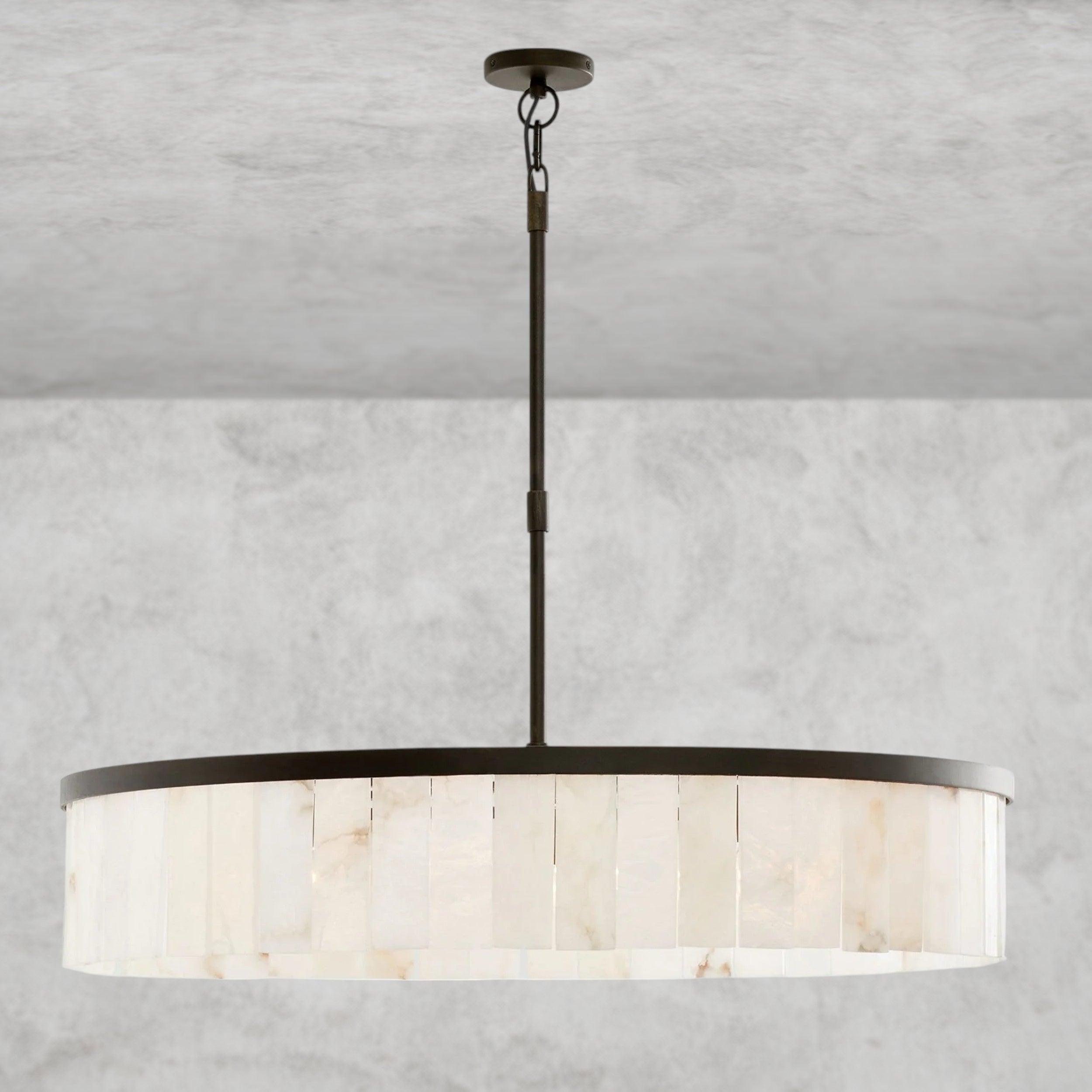 Widham One-Tire Round Alabaster Chandelier